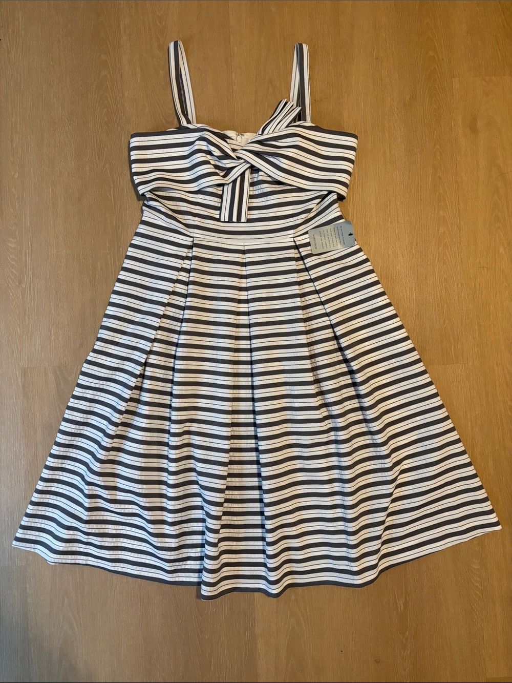 NWT 1901 Striped Twist Bow Front Dress size 14
